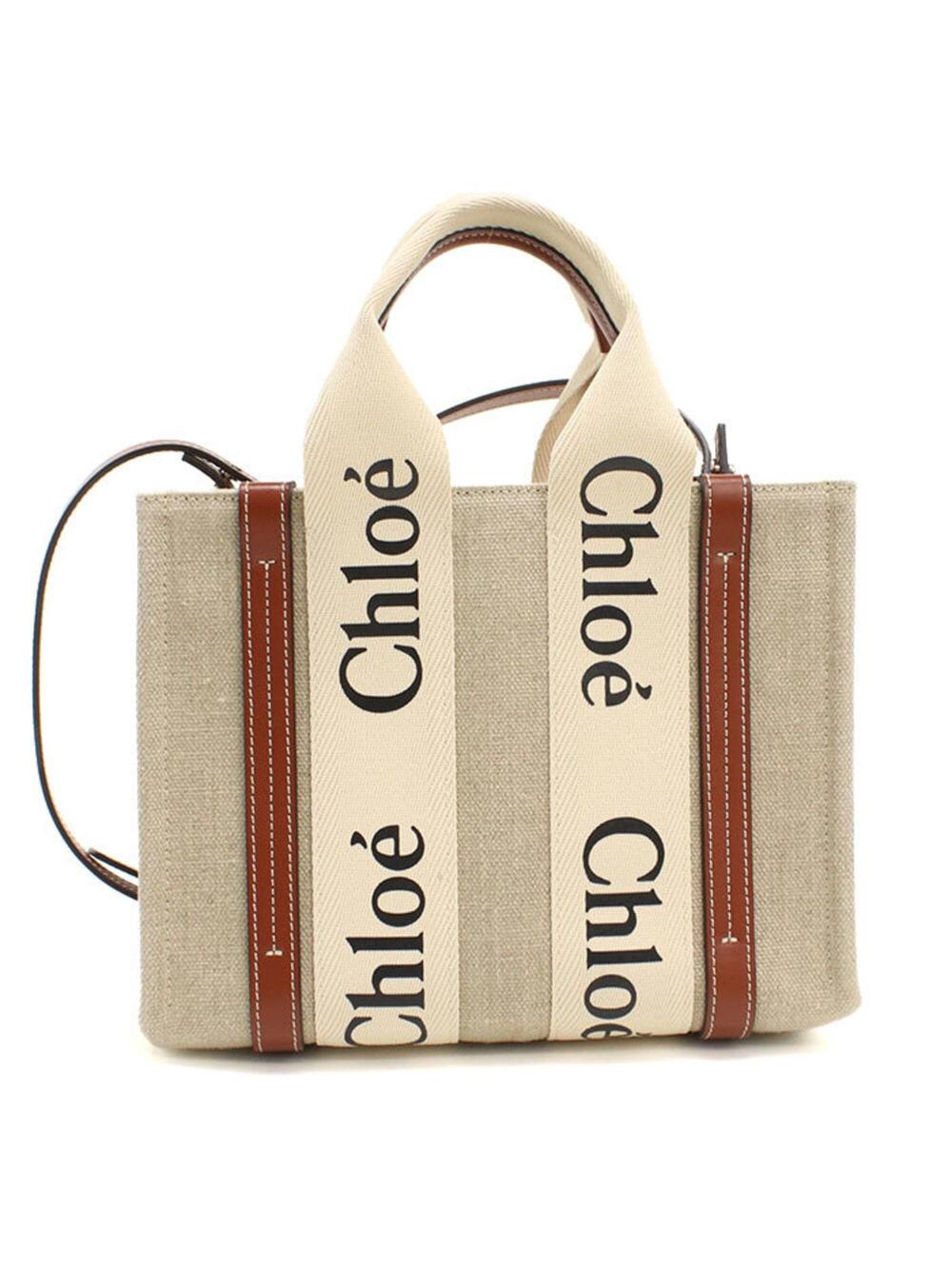 Chloe Woody Tote Canvas With Leather #366837C85B